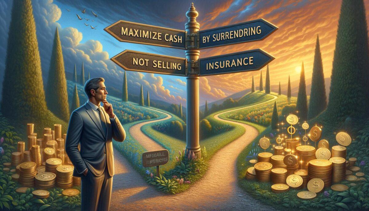 Banner depicting the choice between selling and surrendering life insurance, highlighting the brighter financial path of sell