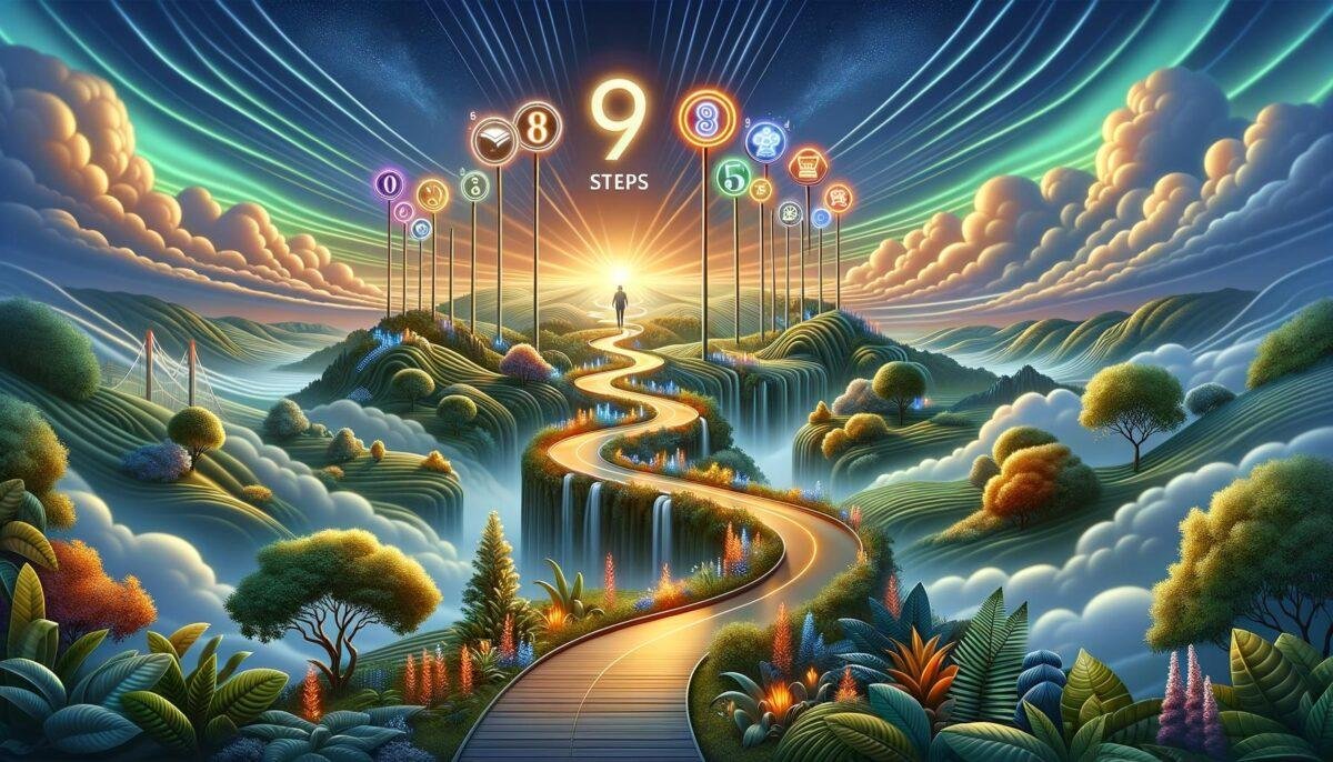 Banner for '9 Steps in the Life Insurance Selling Process' blog, showing a path with steps from need to finalizing.